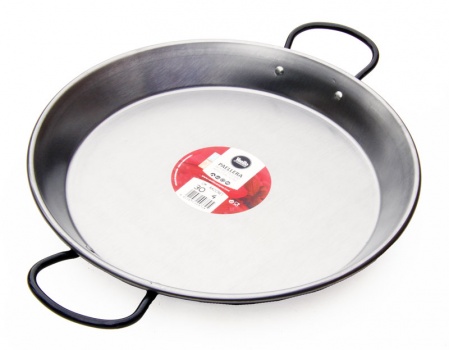 32cm Polished Steel Paella Pan for Ceramic, Induction & AGA hobs