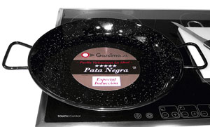 34cm ''Pata Negra'' Enamelled Steel Flat Bottomed Paella Pan