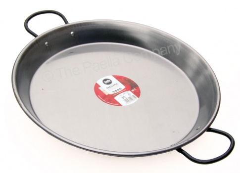 38cm Polished Steel Paella Pan for Ceramic, Induction & AGA hobs