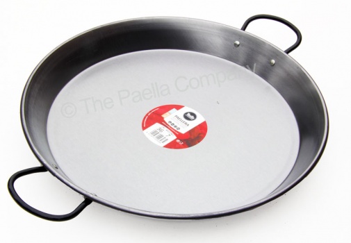 36cm Polished Steel Paella Pan for Ceramic, Induction & AGA hobs