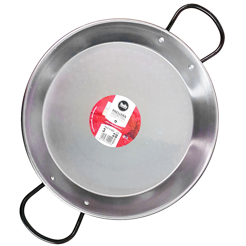 The Paella Company 28cm Polished Steel Paella Pan Garcima "La Ideal"