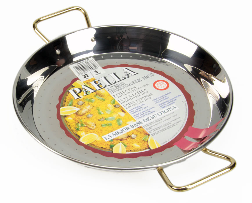 The Paella Company 32cm Stainless Steel Paella Pan Garcima "La Ideal"
