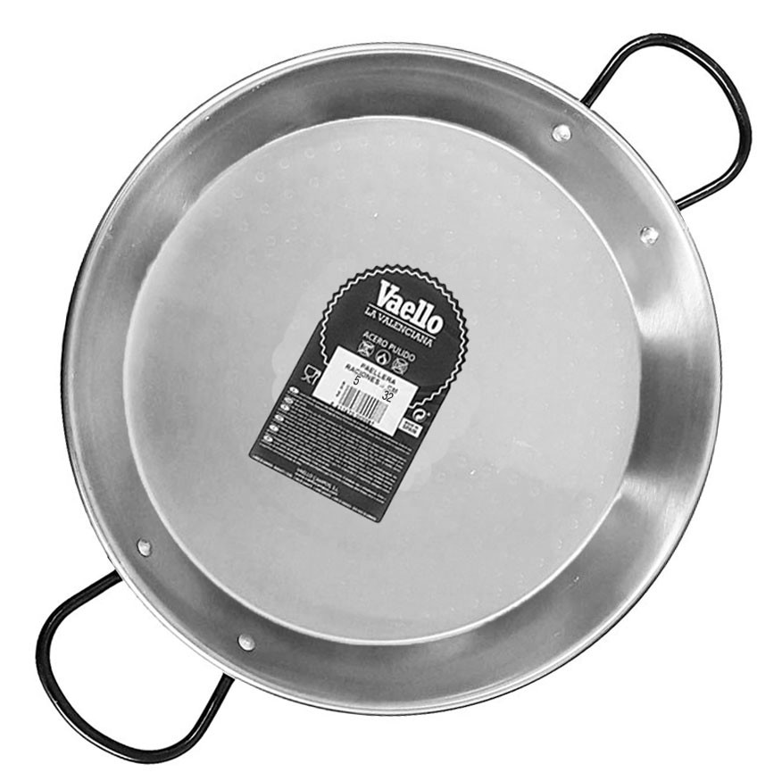 32cm Polished Steel Paella Pan