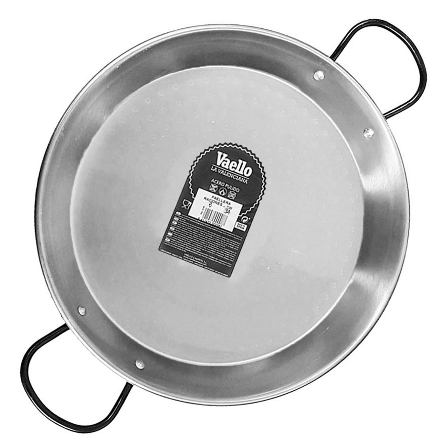 34cm Polished Steel Paella Pan