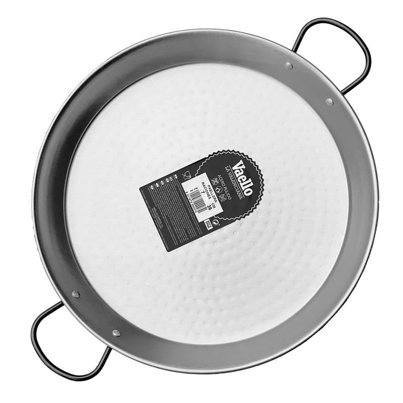 36cm Polished Steel Paella Pan