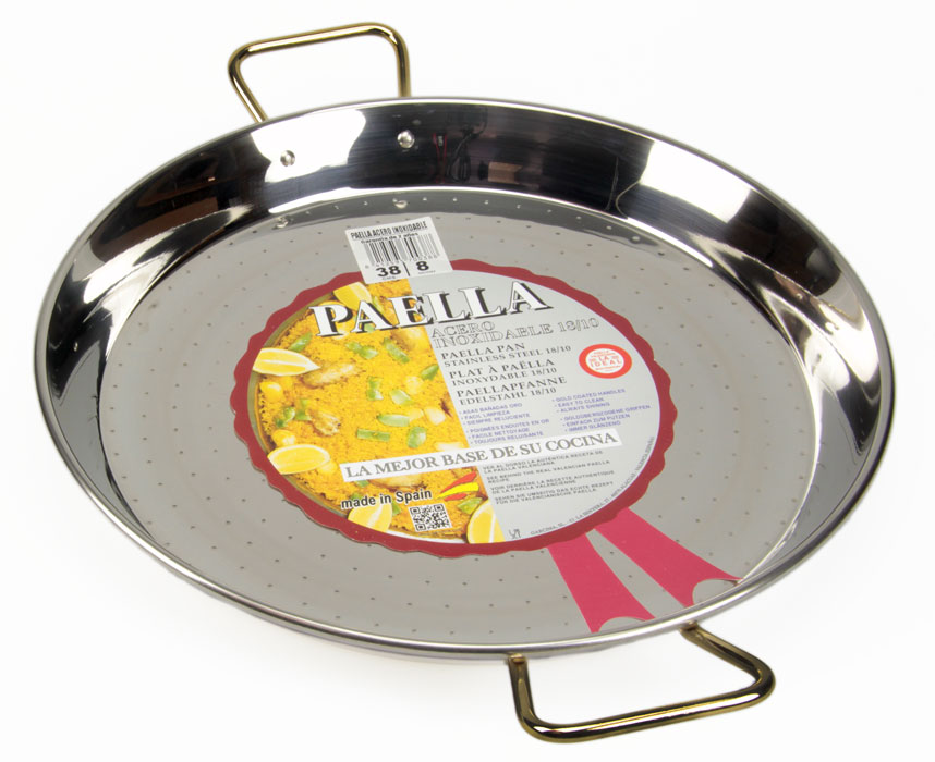 The Paella Company 38cm Stainless Steel Paella Pan Garcima "La Ideal"