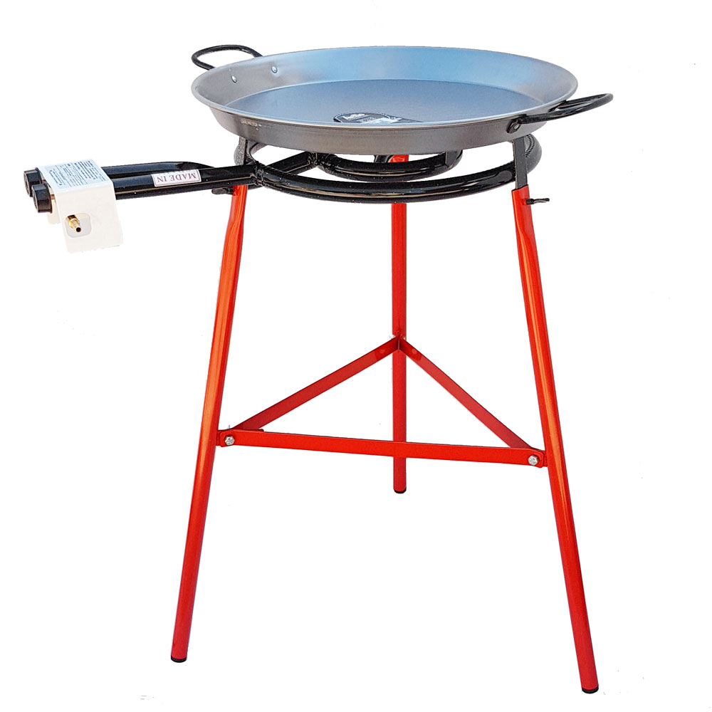 Ideal for Camping and BBQ 30 cm Gas Burner/Basic Stand / 38 cm Enamel Paella Pan Ringg Smalto Mini Paella Set Outdoor Paella Cooking Kit for up to 6-8 Servings by No239